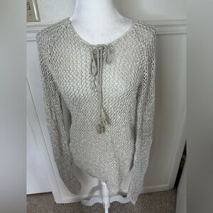LOFT Cream Knit Sweater size L